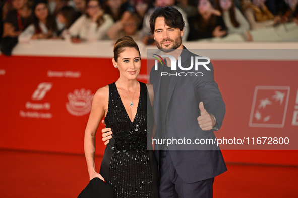 Maria Elena Boschi and Giulio Berruti attend the ''Berlinguer - The Great Ambition'' (Berlinguer - La grande ambizione) red carpet during th...