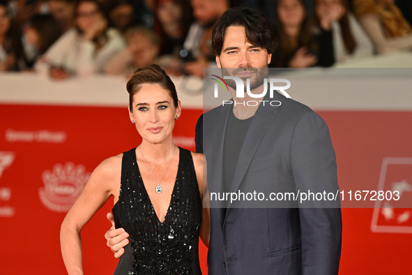 Maria Elena Boschi and Giulio Berruti attend the ''Berlinguer - The Great Ambition'' (Berlinguer - La grande ambizione) red carpet during th...