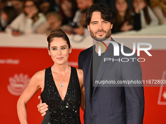 Maria Elena Boschi and Giulio Berruti attend the ''Berlinguer - The Great Ambition'' (Berlinguer - La grande ambizione) red carpet during th...