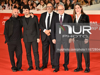 Giuliano Sangiorgi, Tommaso Sacchi, President of Fondazione Cinema per Roma Salvatore Nastasi, Roberto Gualtieri, and Manuel Agnelli attend...