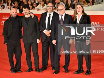 Giuliano Sangiorgi, Tommaso Sacchi, President of Fondazione Cinema per Roma Salvatore Nastasi, Roberto Gualtieri, and Manuel Agnelli attend...