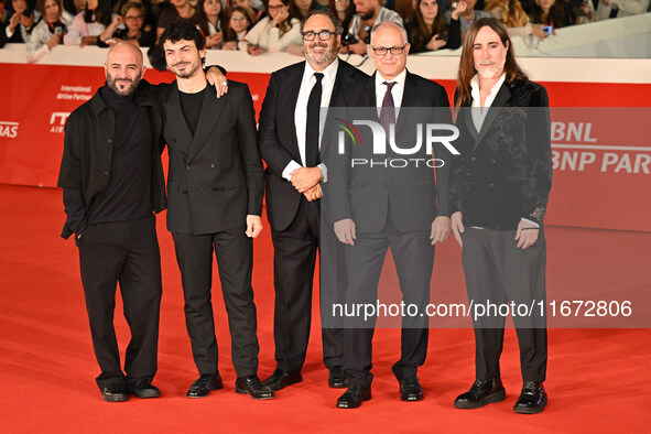 Giuliano Sangiorgi, Tommaso Sacchi, President of Fondazione Cinema per Roma Salvatore Nastasi, Roberto Gualtieri, and Manuel Agnelli attend...