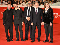 Giuliano Sangiorgi, Tommaso Sacchi, President of Fondazione Cinema per Roma Salvatore Nastasi, Roberto Gualtieri, and Manuel Agnelli attend...