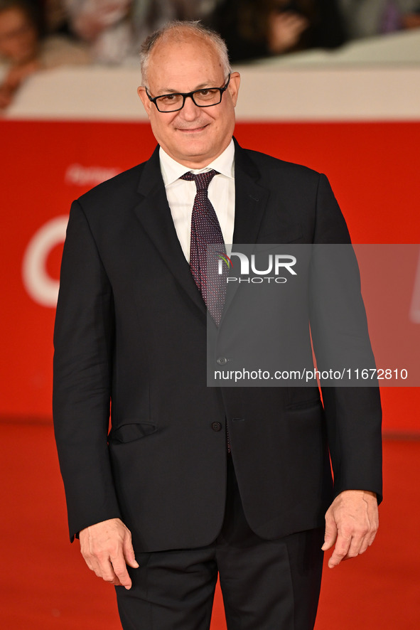 Roberto Gualtieri attends the ''Berlinguer - The Great Ambition'' (Berlinguer - La grande ambizione) red carpet during the 18th Rome Film Fe...