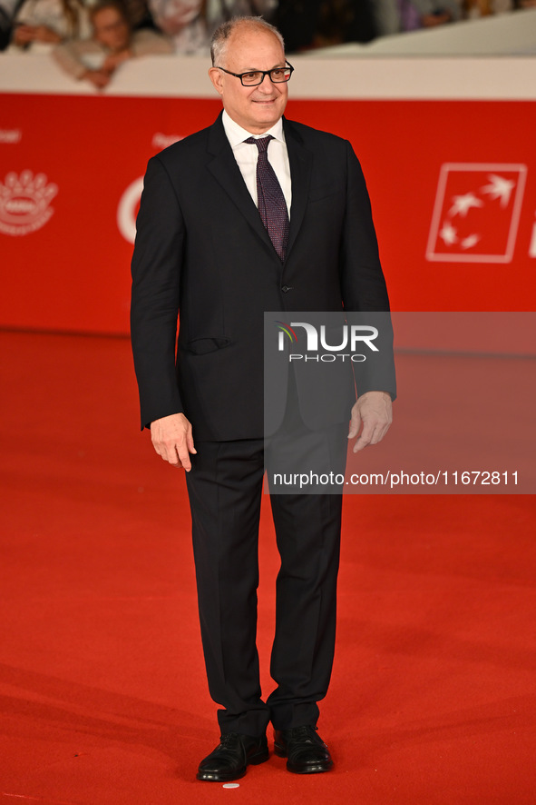 Roberto Gualtieri attends the ''Berlinguer - The Great Ambition'' (Berlinguer - La grande ambizione) red carpet during the 18th Rome Film Fe...