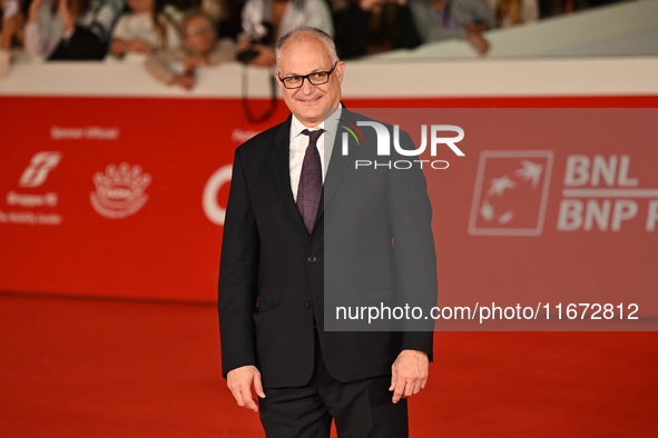 Roberto Gualtieri attends the ''Berlinguer - The Great Ambition'' (Berlinguer - La grande ambizione) red carpet during the 18th Rome Film Fe...