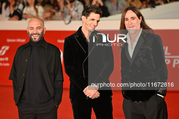 Giuliano Sangiorgi, Achille Lauro, and Manuel Agnelli attend the ''Berlinguer - The Great Ambition'' (Berlinguer - La grande ambizione) red...