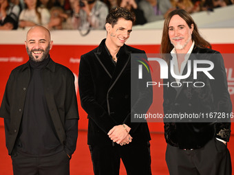 Giuliano Sangiorgi, Achille Lauro, and Manuel Agnelli attend the ''Berlinguer - The Great Ambition'' (Berlinguer - La grande ambizione) red...