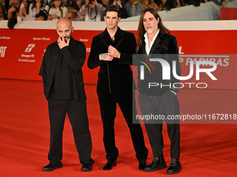 Giuliano Sangiorgi, Achille Lauro, and Manuel Agnelli attend the ''Berlinguer - The Great Ambition'' (Berlinguer - La grande ambizione) red...