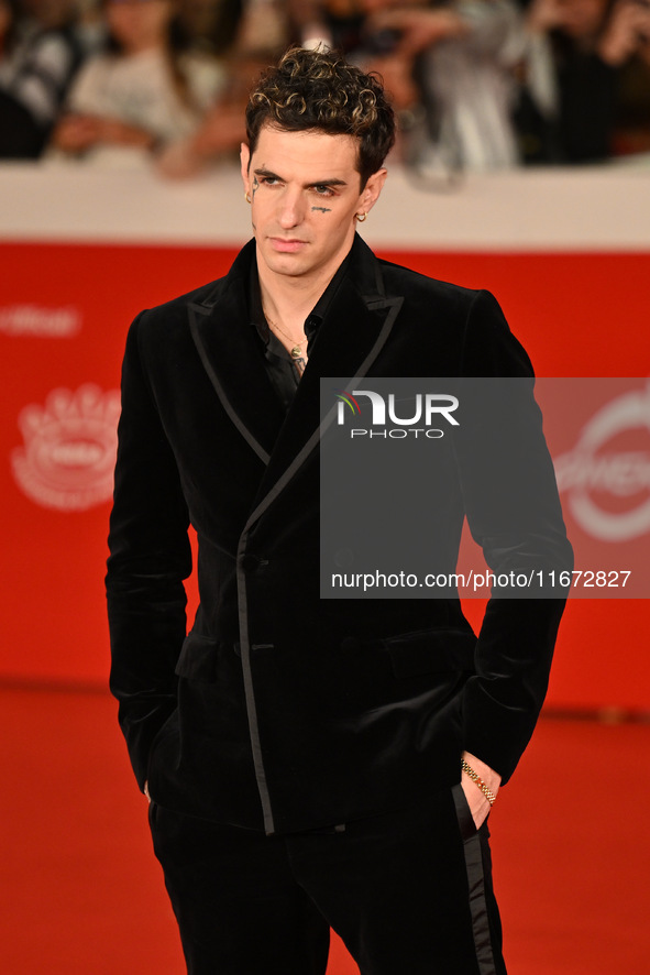 Achille Lauro attends the ''Berlinguer - The Great Ambition'' (Berlinguer - La grande ambizione) red carpet during the 18th Rome Film Festiv...