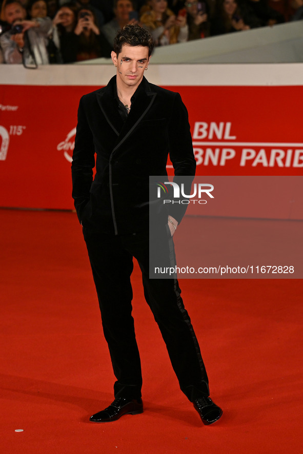 Achille Lauro attends the ''Berlinguer - The Great Ambition'' (Berlinguer - La grande ambizione) red carpet during the 18th Rome Film Festiv...