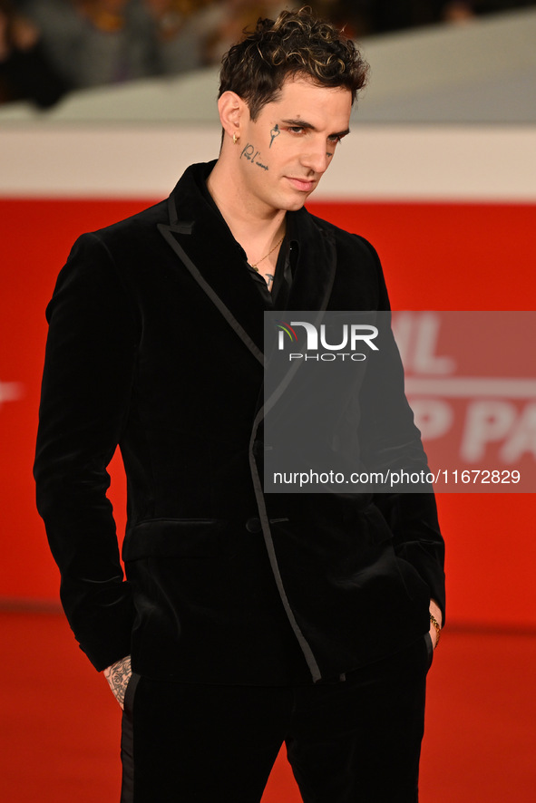 Achille Lauro attends the ''Berlinguer - The Great Ambition'' (Berlinguer - La grande ambizione) red carpet during the 18th Rome Film Festiv...