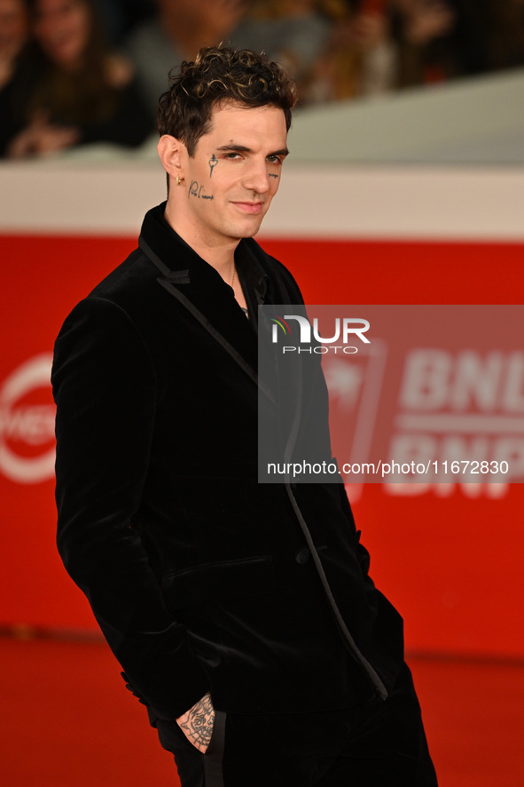 Achille Lauro attends the ''Berlinguer - The Great Ambition'' (Berlinguer - La grande ambizione) red carpet during the 18th Rome Film Festiv...