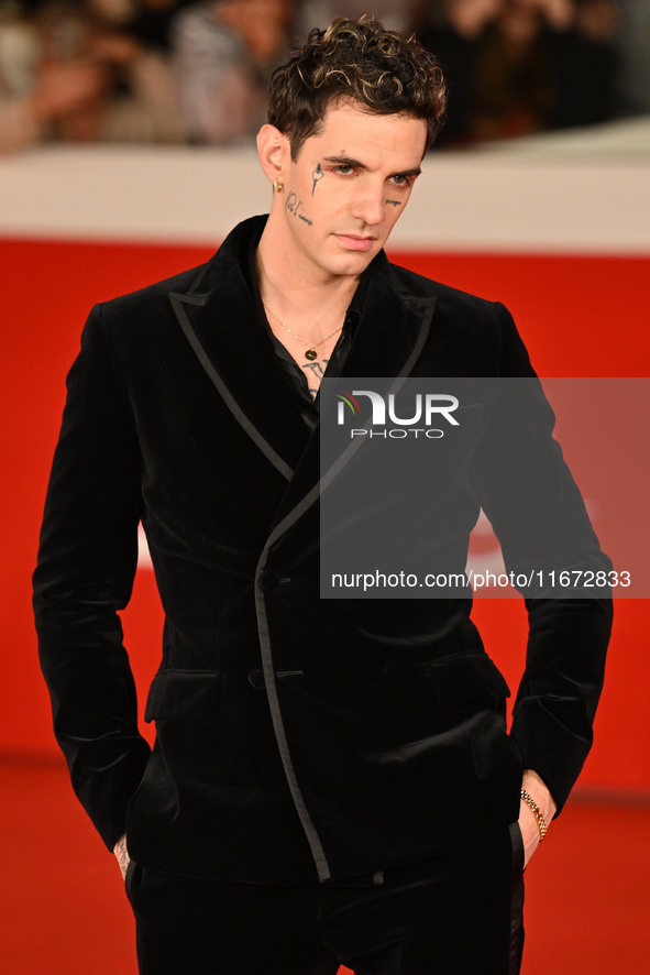 Achille Lauro attends the ''Berlinguer - The Great Ambition'' (Berlinguer - La grande ambizione) red carpet during the 18th Rome Film Festiv...