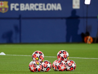 The official ball of the UEFA Women's Champions League is present during the match between FC Barcelona Women and Hammarby IF Women, corresp...