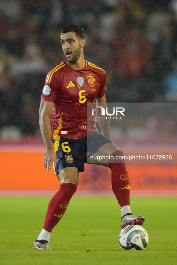 Mikel Merino central midfield of Spain and Arsenal FC during the UEFA Nations League 2024/25 League A Group A4 match between Spain and Serbi...