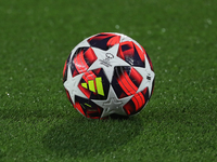 The official ball of the UEFA Women's Champions League is present during the match between FC Barcelona Women and Hammarby IF Women, corresp...