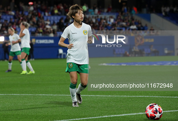 Asato Miyagawa plays during the match between FC Barcelona Women and Hammarby IF Women, corresponding to week 2 of group D of the UEFA Women...