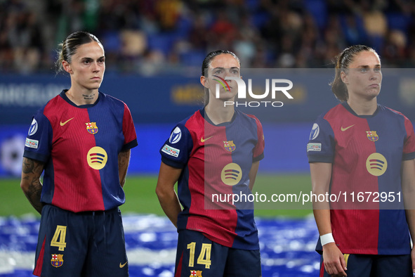 Maria Leon, Aitana Bonmati, and Ewa Pajor play during the match between FC Barcelona Women and Hammarby IF Women, corresponding to week 2 of...