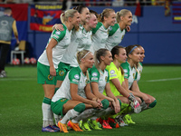 The Hammarby IF team plays during the match between FC Barcelona Women and Hammarby IF Women, corresponding to week 2 of group D of the UEFA...