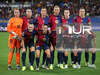 The FC Barcelona team plays during the match between FC Barcelona Women and Hammarby IF Women, corresponding to week 2 of group D of the UEF...