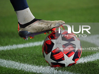 The official ball of the UEFA Women's Champions League is present during the match between FC Barcelona Women and Hammarby IF Women, corresp...