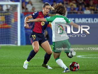 Alexia Putellas and Asato Miyagawa play during the match between FC Barcelona Women and Hammarby IF Women, corresponding to week 2 of group...