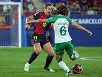 Alexia Putellas and Asato Miyagawa play during the match between FC Barcelona Women and Hammarby IF Women, corresponding to week 2 of group...