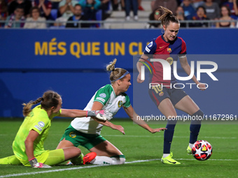 Caroline Graham Hansen scores during the match between FC Barcelona Women and Hammarby IF Women, corresponding to week 2 of group D of the U...