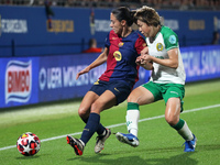 Aitana Bonmati and Asato Miyagawa play during the match between FC Barcelona Women and Hammarby IF Women, corresponding to week 2 of group D...