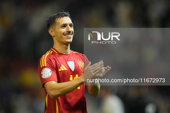 Bryan Zaragoza left winger of Spain and CA Osasuna celebrates victory after the UEFA Nations League 2024/25 League A Group A4 match between...