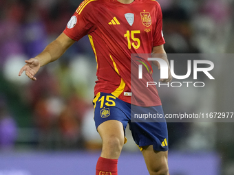 Pau Cubarsi centre-back of Spain and FC Barcelona during the UEFA Nations League 2024/25 League A Group A4 match between Spain and Serbia at...