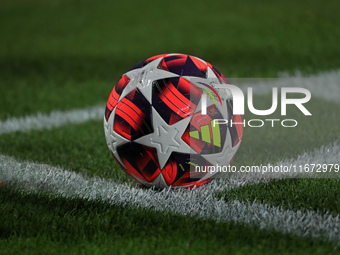 The official ball of the UEFA Women's Champions League is present during the match between FC Barcelona Women and Hammarby IF Women, corresp...