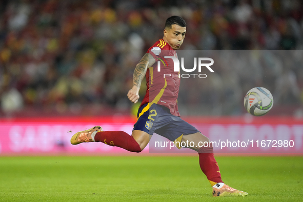 Pedro Porro right-back of Spain and Tottenham Hotspur during the UEFA Nations League 2024/25 League A Group A4 match between Spain and Serbi...