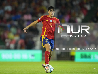 Pau Cubarsi centre-back of Spain and FC Barcelona during the UEFA Nations League 2024/25 League A Group A4 match between Spain and Serbia at...