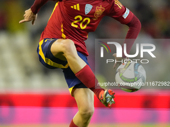 Pedri central midfield of Spain and FC Barcelona controls the ball during the UEFA Nations League 2024/25 League A Group A4 match between Sp...