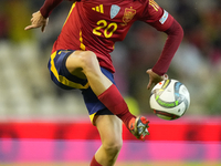 Pedri central midfield of Spain and FC Barcelona controls the ball during the UEFA Nations League 2024/25 League A Group A4 match between Sp...