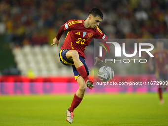 Pedri central midfield of Spain and FC Barcelona controls the ball during the UEFA Nations League 2024/25 League A Group A4 match between Sp...