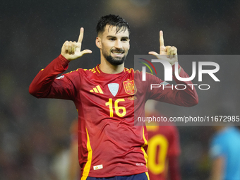 Alex Baena left winger of Spain and Villarreal CF celebrates after scoring his sides first goal during the UEFA Nations League 2024/25 Leagu...