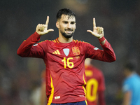 Alex Baena left winger of Spain and Villarreal CF celebrates after scoring his sides first goal during the UEFA Nations League 2024/25 Leagu...