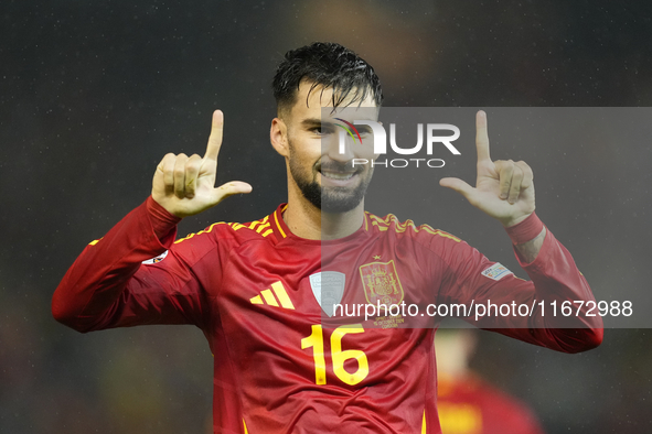 Alex Baena left winger of Spain and Villarreal CF celebrates after scoring his sides first goal during the UEFA Nations League 2024/25 Leagu...