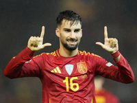 Alex Baena left winger of Spain and Villarreal CF celebrates after scoring his sides first goal during the UEFA Nations League 2024/25 Leagu...