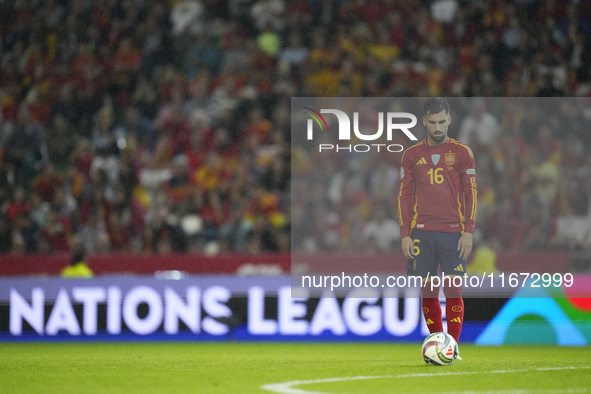 Alex Baena left winger of Spain and Villarreal CF before scoring his sides first goal during the UEFA Nations League 2024/25 League A Group...