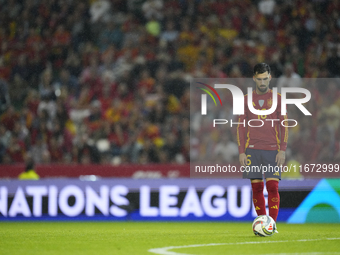 Alex Baena left winger of Spain and Villarreal CF before scoring his sides first goal during the UEFA Nations League 2024/25 League A Group...