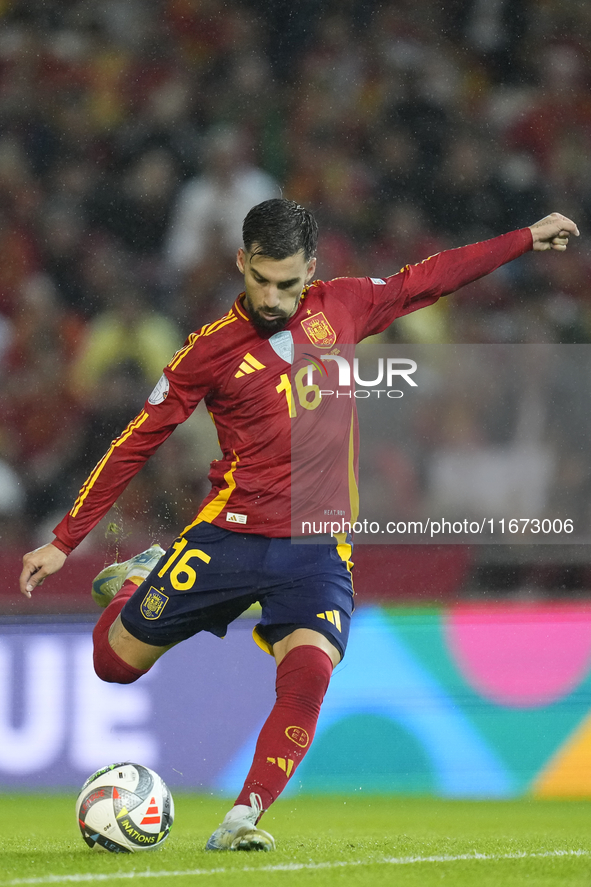 Alex Baena left winger of Spain and Villarreal CF before scoring his sides first goal during the UEFA Nations League 2024/25 League A Group...