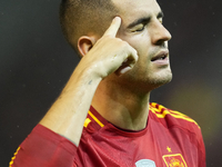 Alvaro Morata centre-forward of Spain and AC Milan celebrates after scoring his sides first goal during the UEFA Nations League 2024/25 Leag...