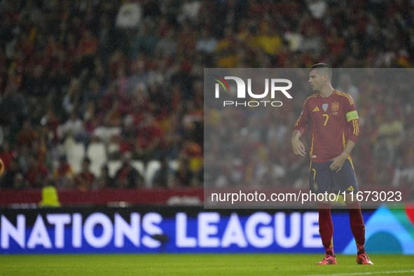 Alvaro Morata centre-forward of Spain and AC Milan during the UEFA Nations League 2024/25 League A Group A4 match between Spain and Serbia a...