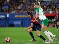 Aitana Bonmati and Eva Nystroem play during the match between FC Barcelona Women and Hammarby IF Women, corresponding to week 2 of group D o...