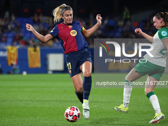 Alexia Putellas and Vilde Hasund play during the match between FC Barcelona Women and Hammarby IF Women, corresponding to week 2 of group D...