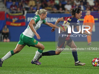 Aitana Bonmati and Jonna Andersson play during the match between FC Barcelona Women and Hammarby IF Women, corresponding to week 2 of group...